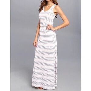 Splendid pipeline stripe maxi dress size XS White w/red & blue stripes